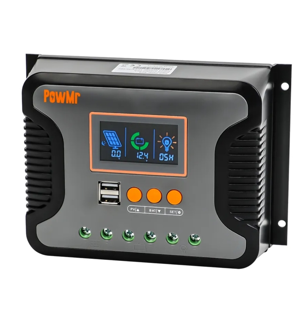 Контролер сонячних панелей 12-48 В PowMr 60A, фото 1