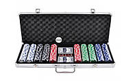 Покерный набор в алюминиевом кейсе на 500 фишек без номинала (62x21x8 см) P-500