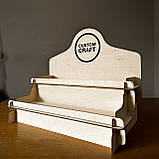 Стійка для товару з фанери. Торговий стелаж-горка для вітрини. Торгова полиця для ярмарки на 2 яруси, 35 см., фото 3