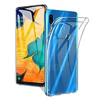 Силиконовый чехол для Samsung A30 / накладка на самсунг а30 / прозрачный .