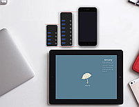 USB хаб Deepfox RSH-516 USB 3.0 4 порти з блоком живлення hub концентратор алюмінієвий, фото 4