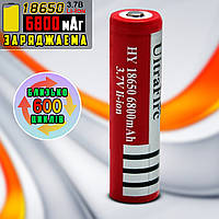 Аккумуляторная батарея Li-ion Ultra Fire 18650-6800mAh 3.7V заряжаемая литий-ионная батарейка Red ICN