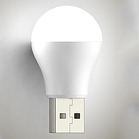 Cветодиодная USB лампа-фонарик груша ночник 1W USB LED Light (Холодная)