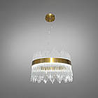 Кришталева світлодіодна люстра в стилі Арт-Деко колір каркасу золотий D-Q913/500GD, фото 2