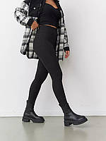 Лосіни на флісі в рубчик, Базові жіночі утеплені лосини на флісі в рубчик, Легінси зимові в рубчик