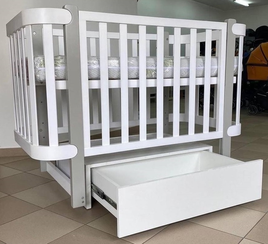 Дитяче ліжечко з маятником та шухлядою Марсель Angel baby, фото 1