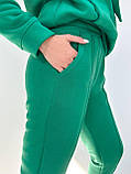 Стильний модний жіночий спортивний костюм з капюшоном (р.42-56). Арт-1601/47 зелений, фото 4