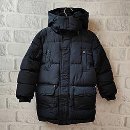 Тепла зимова куртка пуховик для хлопчика в синьому кольорі на 4 роки