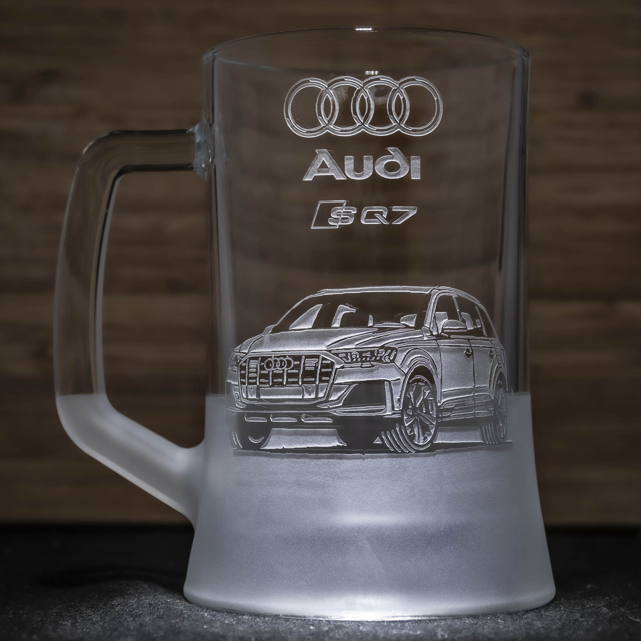 Бокал для пива з гравіюванням Audi SQ7 670 мл, фото 1