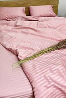 Двоспальний КПБ з страйп-сатину, колір Пудра