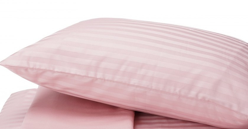 Наволочка 70х70 з страйп-сатину кольору Пудра