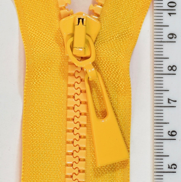 Блискавка тракторна №5   65см/ 1 бігунок, посилений низ,  жовта,  Польща, фото 1