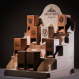 Торгова стійка для товару на 4 полиці з секціями та шухлядами для зберігання продукції. Торгова полиця для ярмарку., фото 6