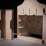 Торгова стійка для товару на 4 полиці з секціями та шухлядами для зберігання продукції. Торгова полиця для ярмарку., фото 10