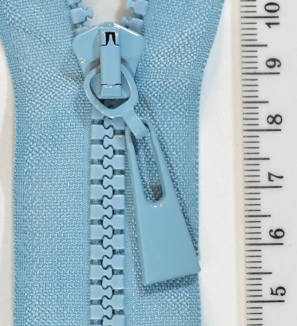 Блискавка тракторна №5   65см/ 1 бігунок, посилений низ,  блакітна,  Польща, фото 1