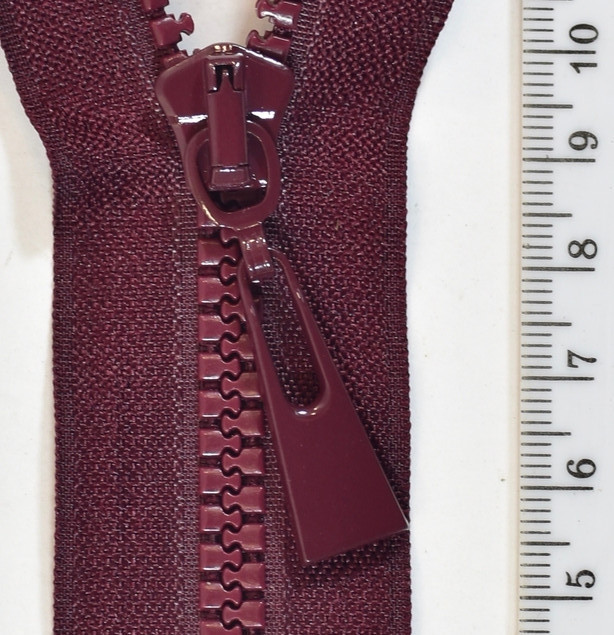 Блискавка тракторна №5 65см/ 1 бігунок, посилений низ, бордо, Польща, фото 1