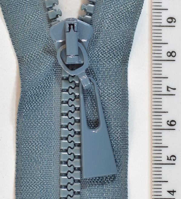 Блискавка тракторна №5 50см/ 1 бігунок, посилений низ, сіра, Польща, фото 1