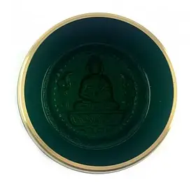 Співоча чаша бронзова "Будда" зелена (11х10.2х5 см)