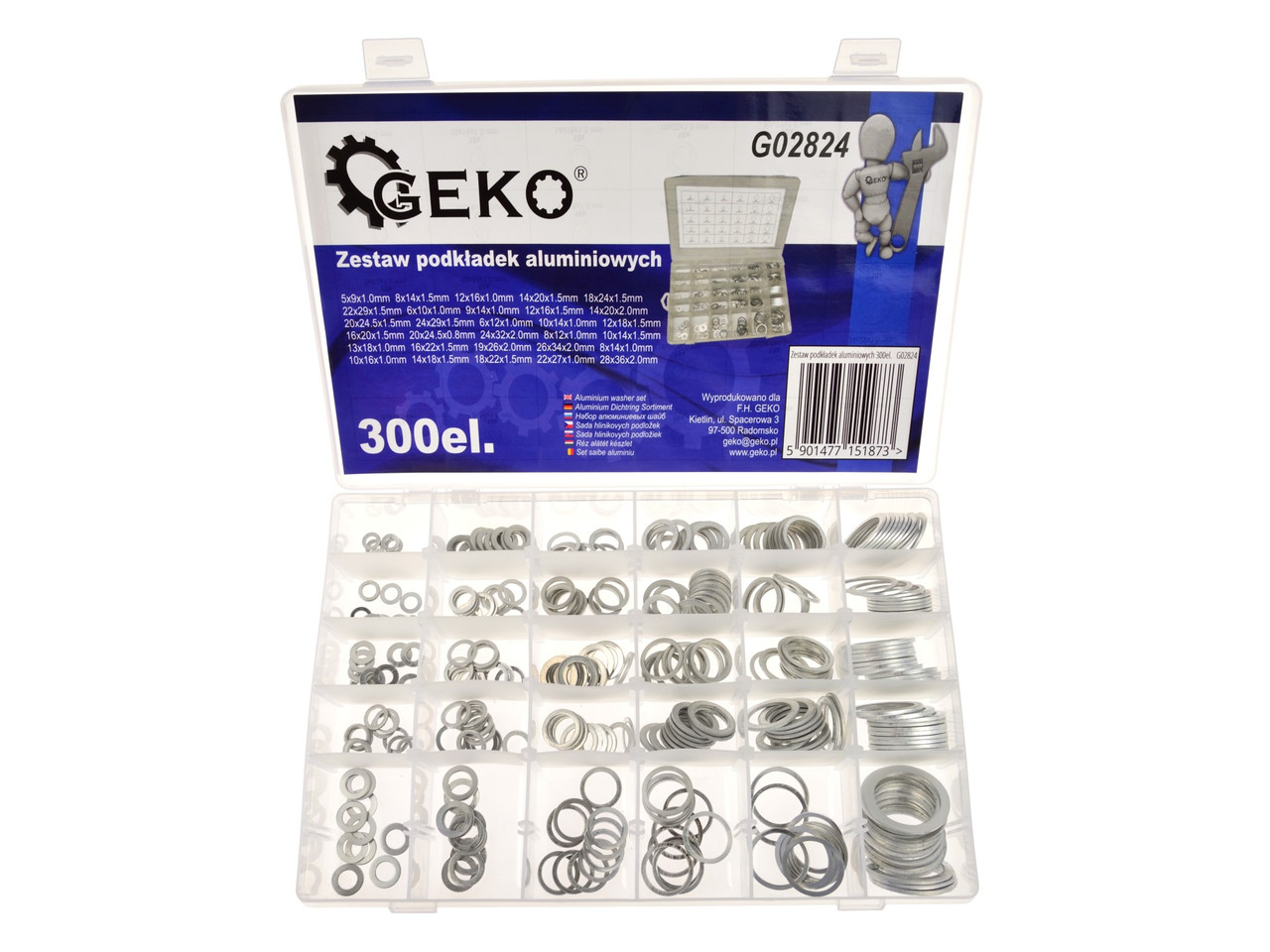 Набір алюмінієвих шайб 300 шт. Geko G02824