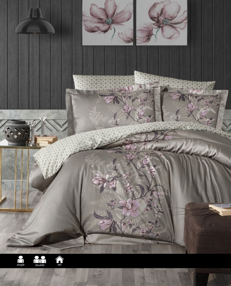 Півтораспальна Постільна Білизна First Choice Cotton Satin Evan Mink 160х220см