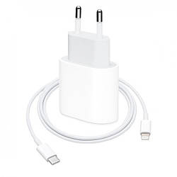 Комплект швидкого заряджання для Apple iPhone/iPad, Блок живлення USB-C 20 W Fast Charger (Type-C), Кабель USB-C to