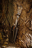 Набор шампуров ручной работы "Орлы #1" 6 штук, с ножом в комплекте.
