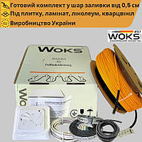 Нагревательный кабель под стяжку WOKS 18 c механическим регулятором от 10,2 м² до 15,5 м² (1740 Вт)