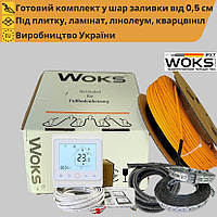 Нагревательный кабель под стяжку WOKS 18 c wi-fi регулятором от 10,2 м² до 15,5 м² (1740 Вт)