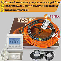 Теплый пол комплект программируемый терморегулятор + нагревательный кабель Fenix ADSV10 от 1,1 м² до 1,9 м²