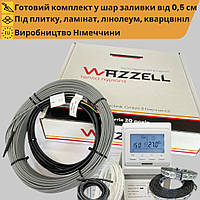 Комплект теплый пол WAZZELL EASYHEAT + термостат програмированый. Нагревательный кабель универсальный 100 м /