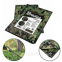 Тент камуфляжный с люверсами Bradas CAMOforest 4 х 6 м 90 г/м² водонепроницаемый от дождя (br-PLCF904/6) DMB