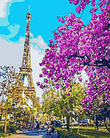 Картина за номерами, (BRM3777), Париж. Цвітіння вишні, 40 х 50 см, Brushme