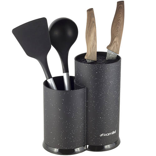 Подставка для ножей Kamille двойная 22 см и кухонных принадлежностей ...
