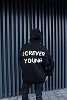 Удлиненное худи "Forever young" с двойным капюшоном