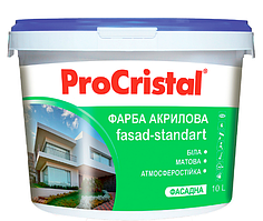 Фарба акрилова фасадна ProCristal Fasad-Standart IР-131 3 л білий матовий