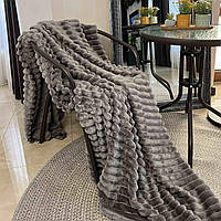 Королівський плед Шарпея суперширока смуга Євро Сірий