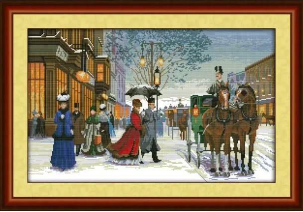 Набір для вишивання за нанесеною на канву схемою "Twilight in foreign country". AIDA 14CT printed, 54*36 см