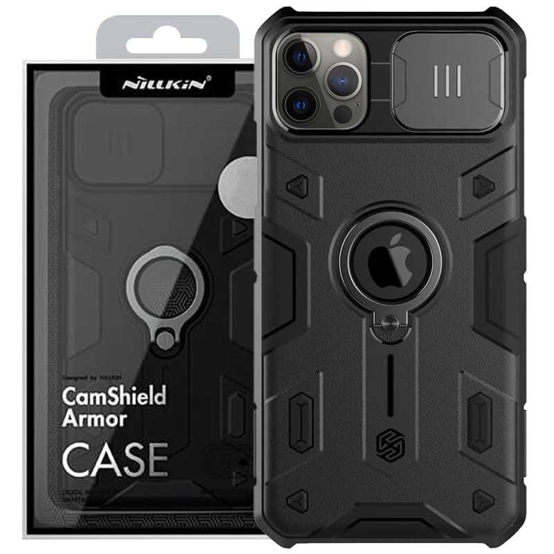 TPU+PC чохол Nillkin CamShield Armor (шторка на камеру) для Apple iPhone 12 Pro Max (6.7") Чорний, фото 1