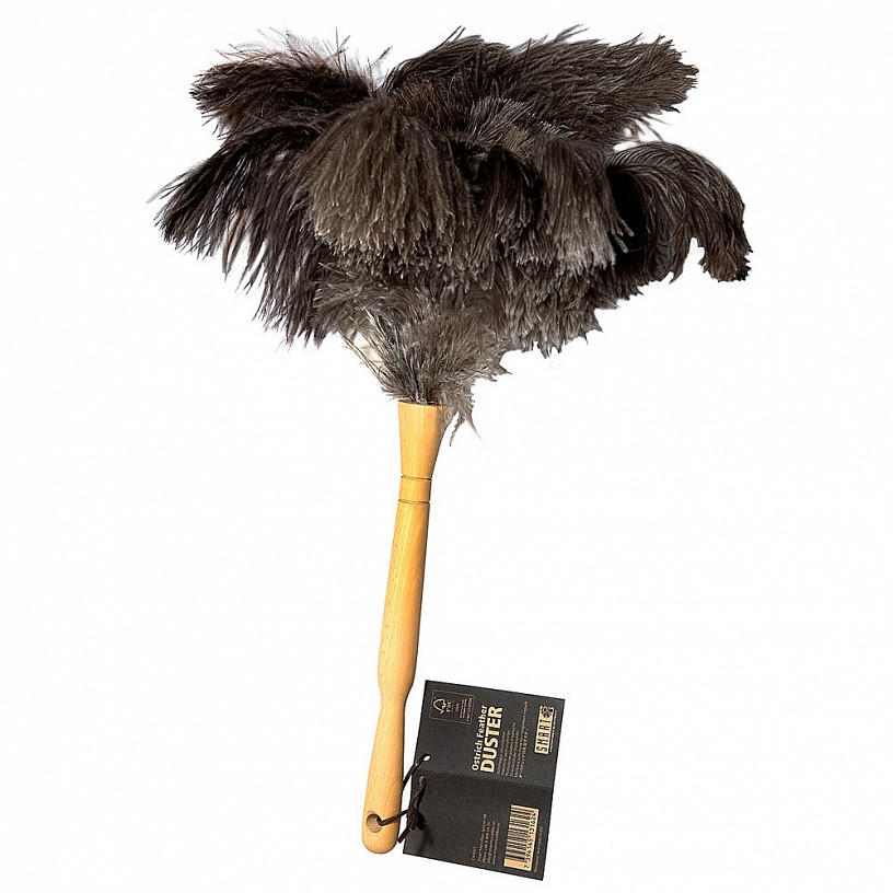 Метелка Smart для пилу зі страусиним пір’ям 55см /Білий кіт/Швеція