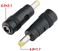 Переходник штекер питания для роутера 5.5x2.1 (мама) to 4,8х1,7 мм (папа) F