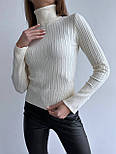 Светр під горло гольф-водолазка в'язаний жіночий, фото 5