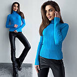 Светр під горло гольф-водолазка в'язаний жіночий, фото 3