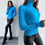 Светр під горло гольф-водолазка в'язаний жіночий, фото 4