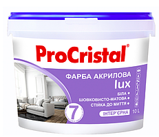 Фарба акрилова інтер’єрна ProCristal Lux 7 IР-237 10 л білий матовий
