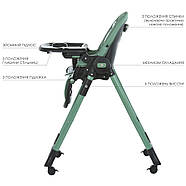 Стільчик для годування El Camino ME 1037-B CRYSTAL Green максимальне навантаження 15 кг, фото 2