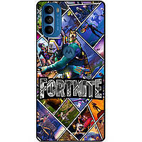 Силиконовый чехол бампер для Motorola Moto G41 с картинкой Фортнайт Fortnite