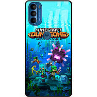 Силіконовий чохол бампер для Motorola Moto G41 з малюнком Майнкрафт Minecraft