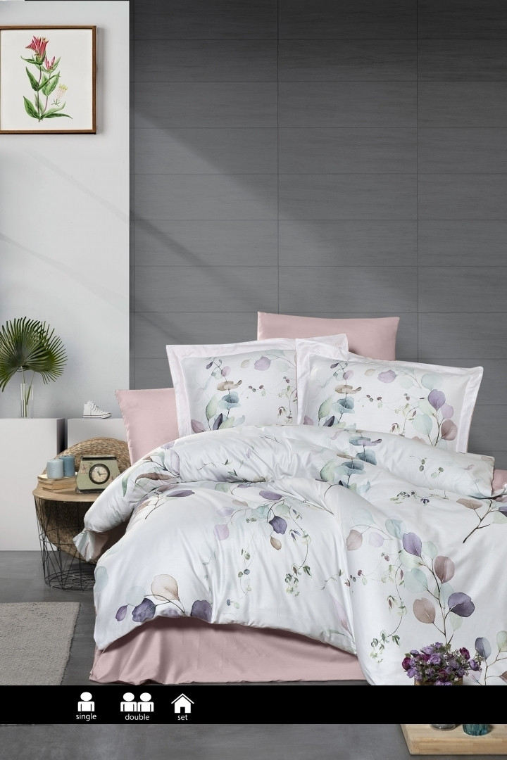 Турецька Постільна Білизна First Choice 3D Satin Leaf 200х220см