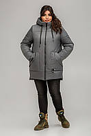Демисезонная куртка Познань с удлиненной спинкой большого размер осень-зима 50-60 размеры разные цвета полынь 54
