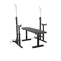 Лава для жиму пряма 250 кг + стійки регульовані під штангу + страховка 40х40х2 мм до 200 кг R_2169